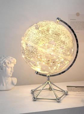 创意透明地球仪摆件轻奢高档客厅电视柜办公室桌面书房家居装饰品