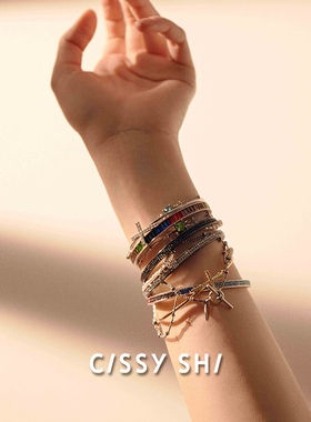 CISSY SHI十字架手镯 金色银色镀18k金白金简约小众设计手镯