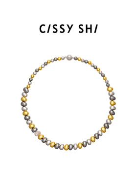 CISSYSHI镀18K金锆石短项链