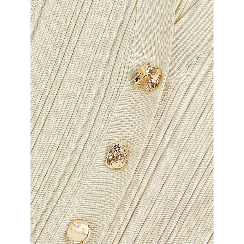 【折扣】Self-Portrait 秋冬女金属感罗纹针织中长长袖连衣裙 - 图3