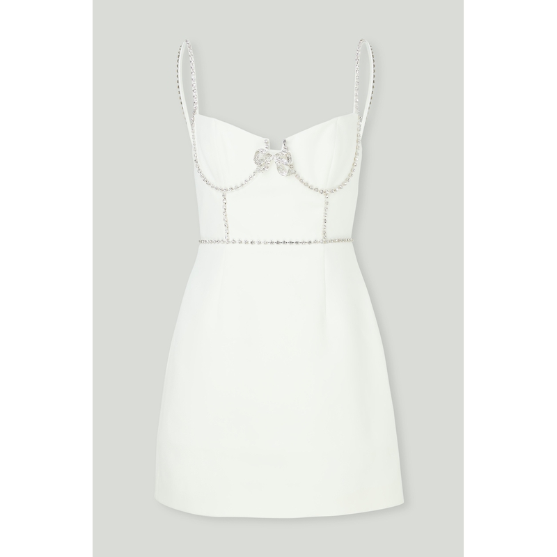 【折扣】Self-Portrait 女士带缀饰斜纹布迷你连衣裙 - 图0