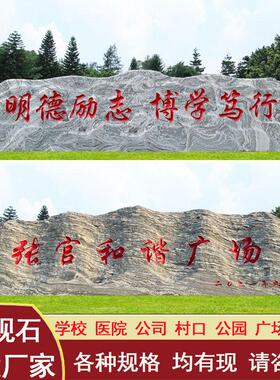 大型景观石天然风景石影壁雪浪泰山庭院园林原石公司门牌刻字石