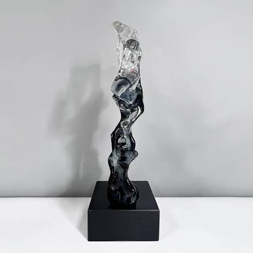 现代抽象客厅玄关样板间太湖石透明树脂摆件装饰品电视柜盆景 - 图1