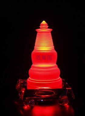 工艺礼品摆饰琉璃水晶发光底座七彩色自动变化可控制颜色透光柜台