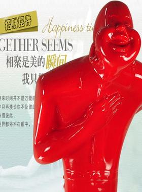 玻璃钢鞠躬迎宾人物雕塑酒店餐厅KTV开业礼门口招财树脂落地摆件