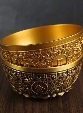 沈万三同款聚宝盆纯铜特大号黄铜聚宝盆小实心加厚日金斗金米筒