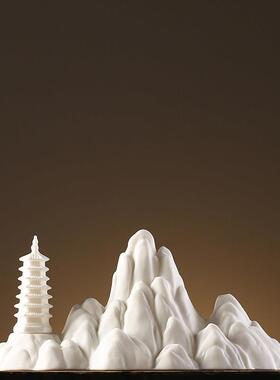 新中式假山小山摆件微景观创意客厅样板间桌面鱼缸造景搭配装饰品