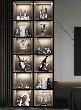 创意轻奢酒柜装饰品摆件套装兔子客厅家居玻璃柜红酒架高档工艺礼