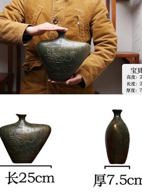 新中式陶瓷玄关酒柜复古风书柜博古架小摆件装饰品客厅家居工艺品