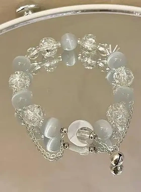 清凉爆花蝴蝶串珠手链女2024新款小众设计感超仙甜美学生闺蜜手串