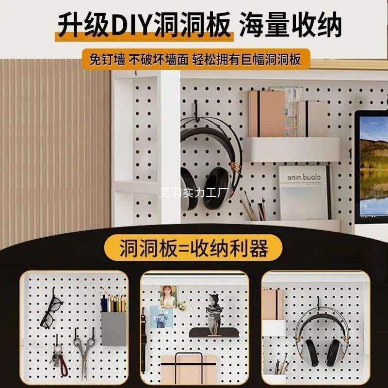 Desk learning WLA thickened electric makeup computer table with table bookshelf book hole hole board one-piece study table metamorphosis table