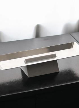 轻奢大厅理石长条饰果盘摆装件现代LMR简约售楼处客酒店收纳托盘