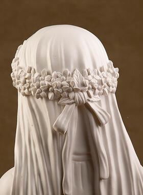 哥特式雕塑无品牌/斗篷女人雕像半身饰像戴面纱的术女士艺居家装