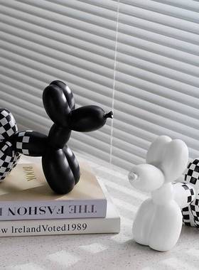 白格子气球狗摆创意电视件酒柜客黑厅玄关儿童房书房装饰柜002品