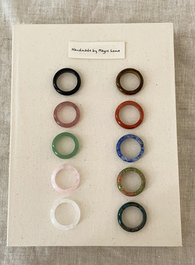 天然水晶白石戒指女小众百搭