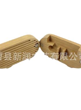 创意榉木手机支架迷你可爱可拆分桌面摆件懒人支架木质手机支架