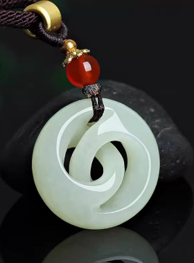 天然时来运转吊坠青玉