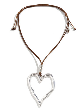 欧美跨境爆款甜酷夸张大爱心项链女 时尚毛衣链小众情人节choker