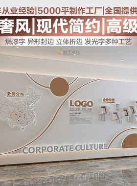 企业公司办公室员工团队标语激励文化墙设计装饰立体地图挂画定制