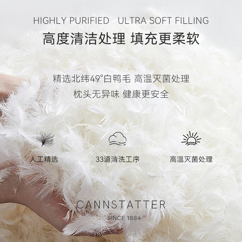 【烈儿超值年货节】CANNSTATTER羽毛枕头五星级酒店全棉枕,淘宝优惠券,粉丝福利购,淘宝优惠卷