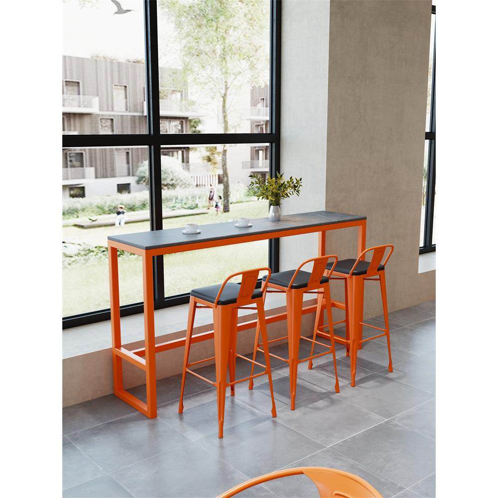 工业风岩板长桌吧台桌奶茶店酒吧休闲吧餐厅阳台家用靠墙高脚桌椅,淘宝优惠券,粉丝福利购,淘宝优惠卷