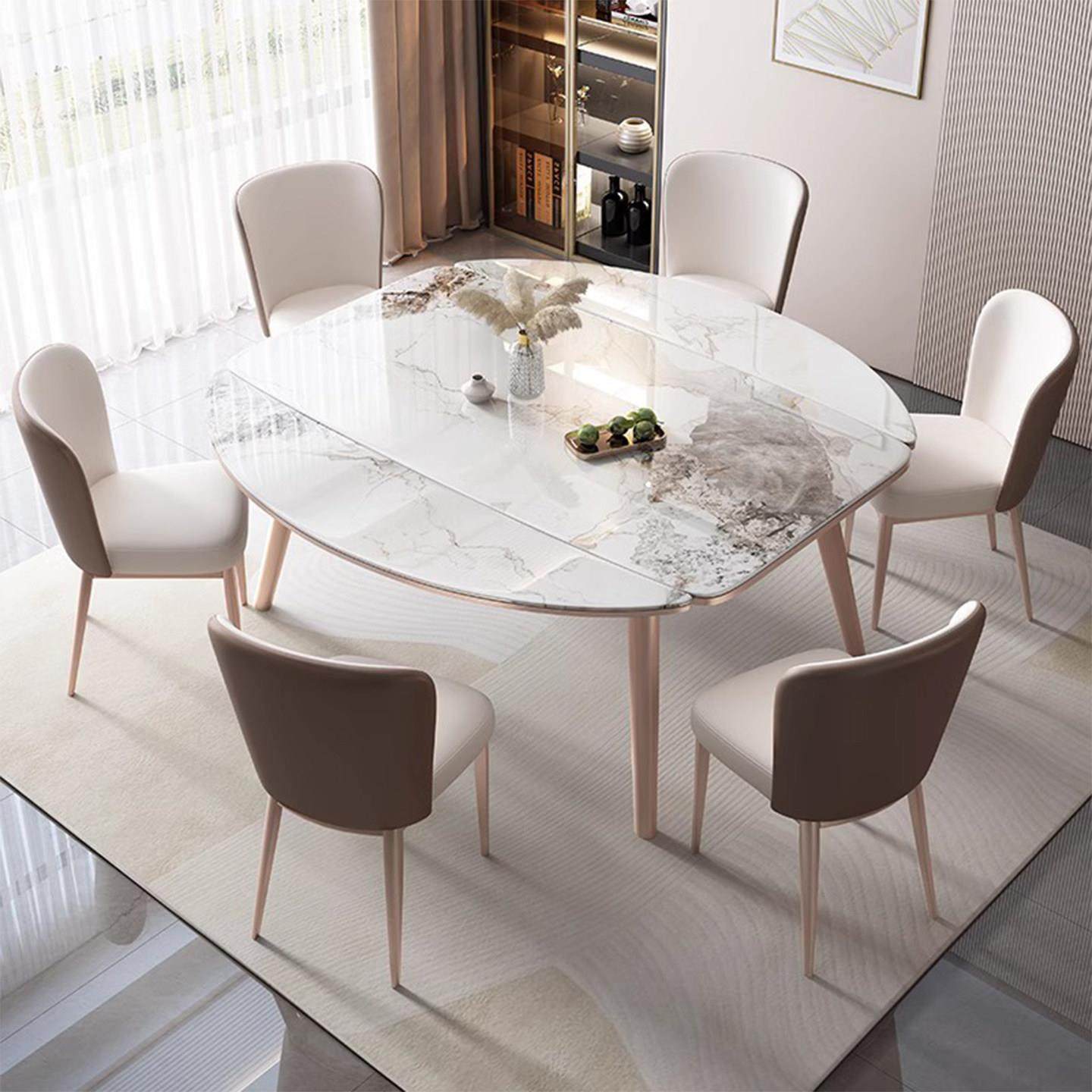 岩板餐桌2025新款现代简约家用小户型方圆两用饭桌可伸缩折叠圆桌,淘宝优惠券,粉丝福利购,淘宝优惠卷