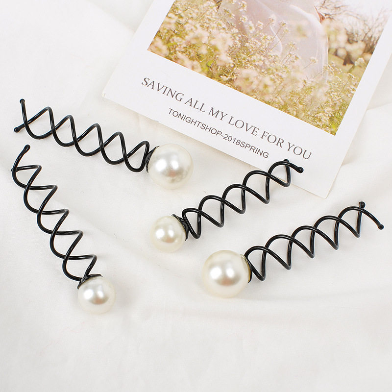 盘发珍珠螺旋发簪盘发器丸子头珍珠发夹旋转造型工具头饰品女,淘宝优惠券,粉丝福利购,淘宝优惠卷