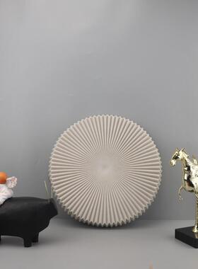 北欧创意树脂圆形果盘托盘摆件客厅餐厅玄关电视柜软装家居装饰品