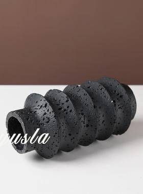 法式复古客厅茶几玄关插干花瓶花器别墅餐厅吧台样板间摆件装饰品