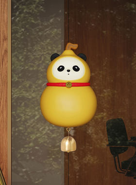熊猫葫芦入户进门铃装饰品摆件遮丑玄关可爱治愈系冰箱贴挂件创意