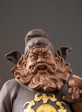 钟馗赐福摆件陶瓷神话人物工艺品中式家居客厅办公室桌面装饰摆设