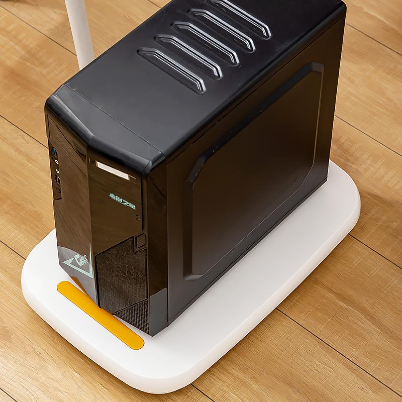 Host mobile bracket with wheels for home office under the table desktop computer case tray base increased placement rack