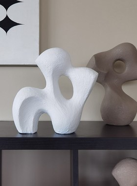 莫比抽象艺术手工陶艺摆件 侘寂风现代简约民宿样板房间装饰礼物