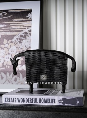 侘寂风样板间客厅书房书柜软装摆件组合售楼处酒店民宿装家居饰品