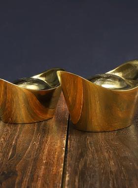 厂家铜元宝实心大小号元宝家用供奉铜器工艺品礼品家居摆件