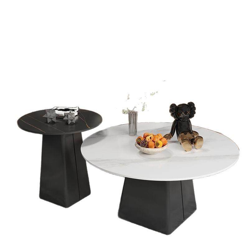 轻奢现代圆形岩板茶几组合客厅家用小户型大小圆茶几桌工作室边几,淘宝优惠券,粉丝福利购,淘宝优惠卷