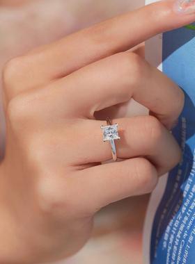 莫桑戒指70分公主方钻时尚