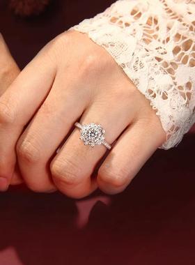 莫桑戒指60分童话钻繁花满钻