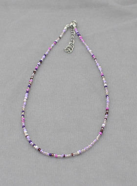 韩版多巴胺彩色米珠波西米亚项链