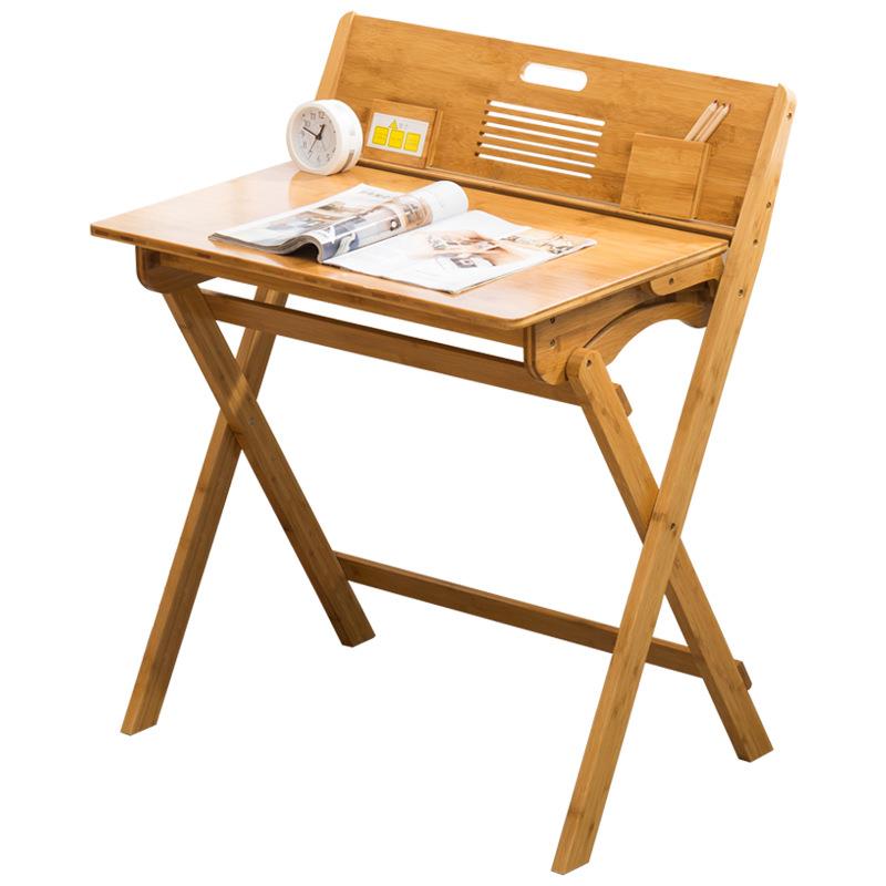 Foldable children's study table student desk solid wood desk home writing desk and chair environmentally friendly computer desk free of installation
