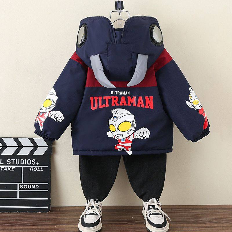 男童2025新款冬季棉服加绒加厚外套儿童奥特曼衣服酷帅男孩秋冬装,淘宝优惠券,粉丝福利购,淘宝优惠卷