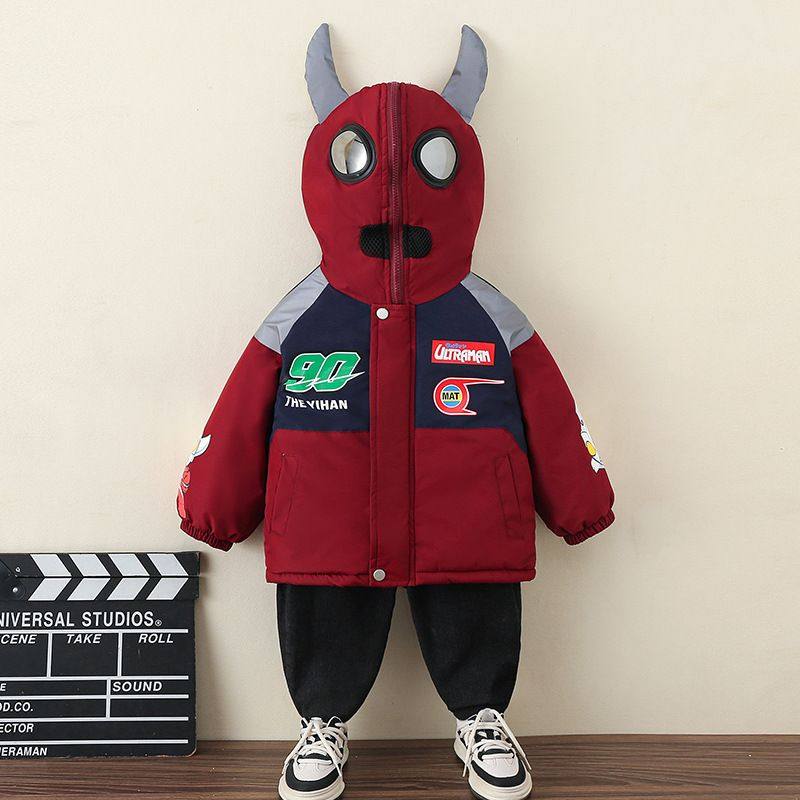男童2025新款冬季棉服加绒加厚外套儿童奥特曼衣服酷帅男孩秋冬装,淘宝优惠券,粉丝福利购,淘宝优惠卷