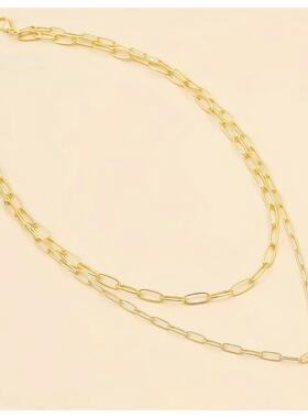 欧美热销颈链简约时尚气质字母金属吊坠多层锁骨链直售