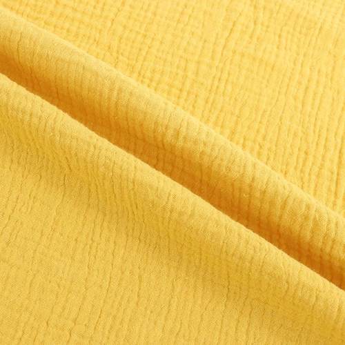 全棉双层纱布染色绉布 纯棉水洗棉泡泡纱布 月子服婴童睡衣面料 - 图1