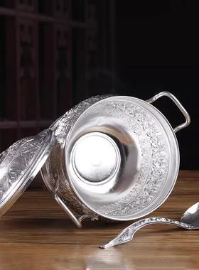 泰国汤锅工艺品高脚锡锅泰国餐具汤菜甜品盛器 东南亚家居饰品