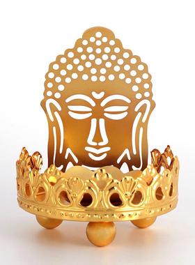 镂空雕花烛台莲花灯盏蜡烛光影灯盏底座摆件金属镂空雕花光影艺术