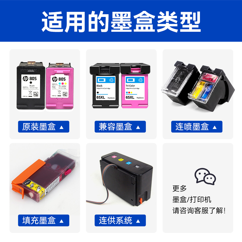 适用惠普2132喷墨打印机墨水803 680 805黑彩色油墨汁 hp1110 2131 2620 5088专用通用四色非原装 - 图0