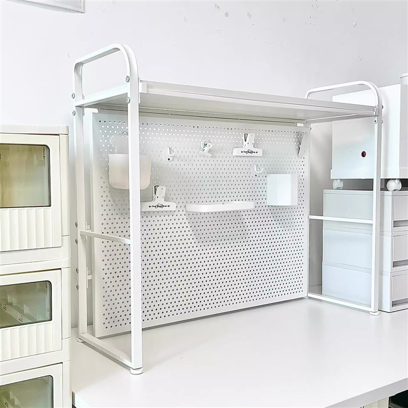 Hole board storage rack bookshelf multi-layer storage v-rack storage rack student desktop iron bookshelf free punching shelf