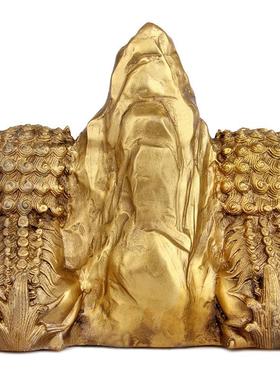 泰山阁 铜泰山石敢当摆件铜双狮石敢当铜狮子家居摆件