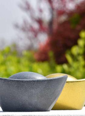 中式彷古元宝石雕摆件元宝青石头刻字定做招财开业礼品供台元宝